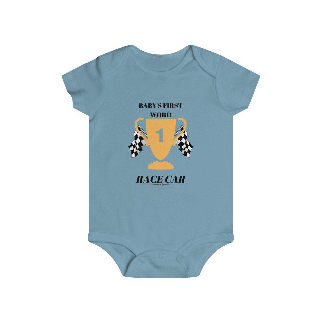 BABYS FIRST WORD, RACE CAR Infant Rip Snap Tee