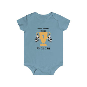 BABYS FIRST WORD, RACE CAR Infant Rip Snap Tee