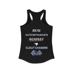 Load image into Gallery viewer, Real Auto Enthusiasts Against Clout Chasers/ Make Car Meets Great Again Women&#39;s Racerback Tank
