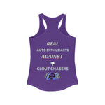 Load image into Gallery viewer, Real Auto Enthusiasts Against Clout Chasers/ Make Car Meets Great Again Women&#39;s Racerback Tank
