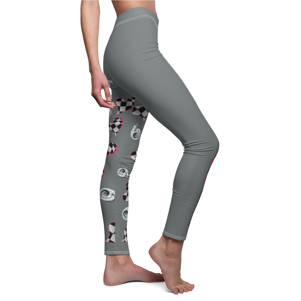 Love to Race In Gray Co2Passions™️ Women's Leggings