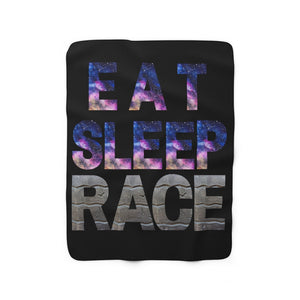 Eat Sleep Race Sherpa Fleece Blanket