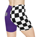 Load image into Gallery viewer, Purple Women&#39;s Race Biker Shorts (AOP)
