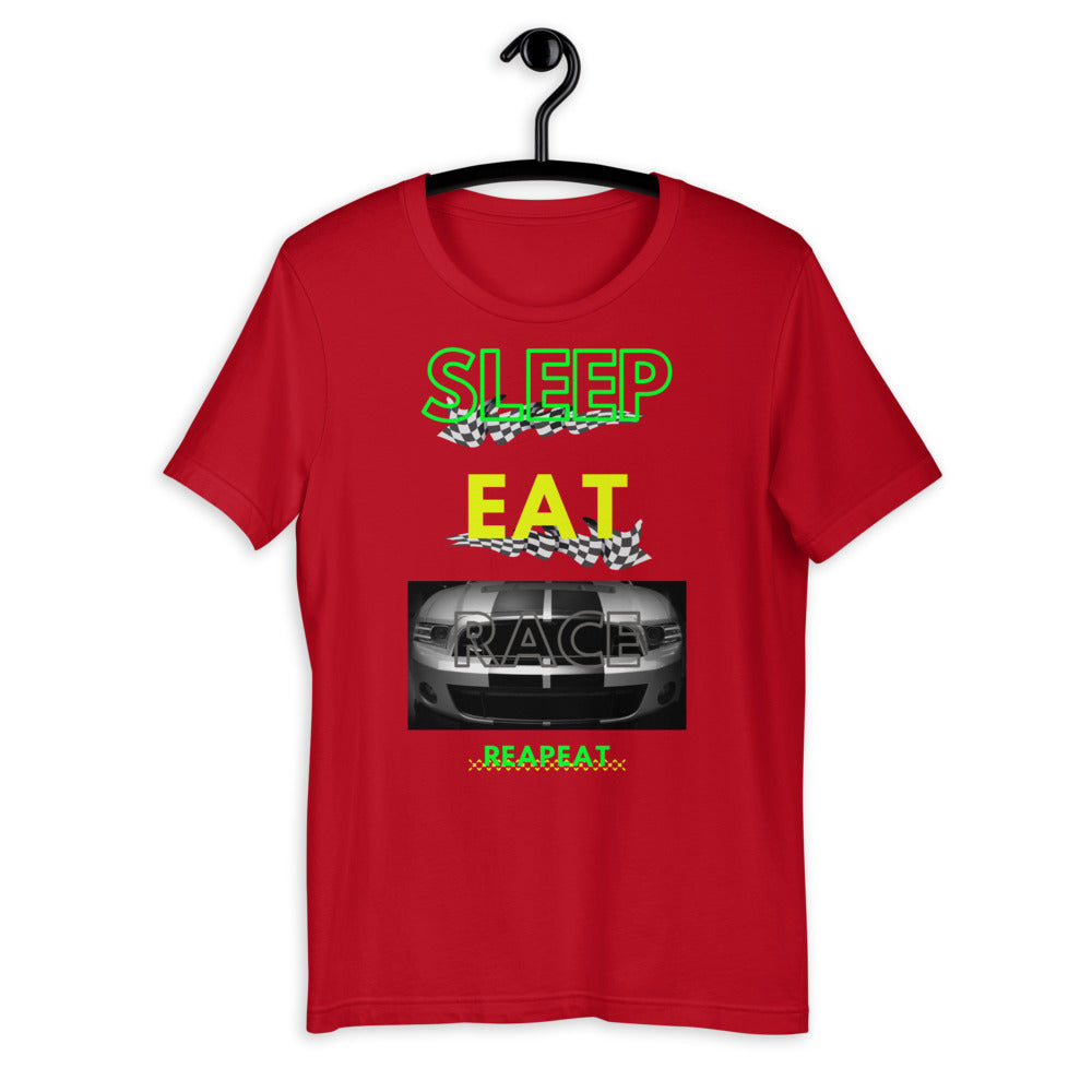 SLEEP EAT RACE MUSTANG Short-Sleeve Unisex T-Shirt