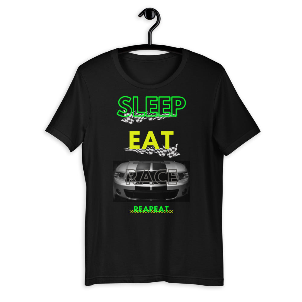 SLEEP EAT RACE MUSTANG Short-Sleeve Unisex T-Shirt