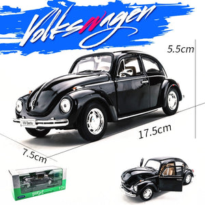 welly 1:24  VW Classic Car Beetle Black car  alloy car model simulation car decoration collection gift toy Die casting model