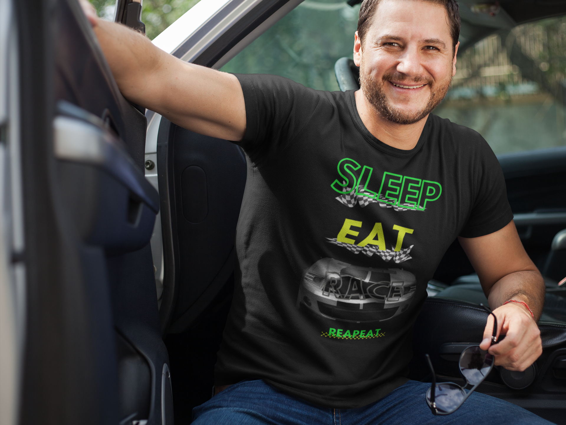 SLEEP EAT RACE MUSTANG Short-Sleeve Unisex T-Shirt